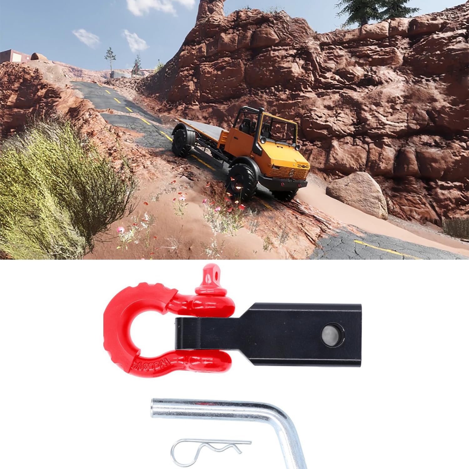 Recepteur Attelage Manille,Accessoires de Remorquage de Récupération de Véhicule en Acier,pour Les Camions Tout-Terrain et Les Bateaux à Moteur