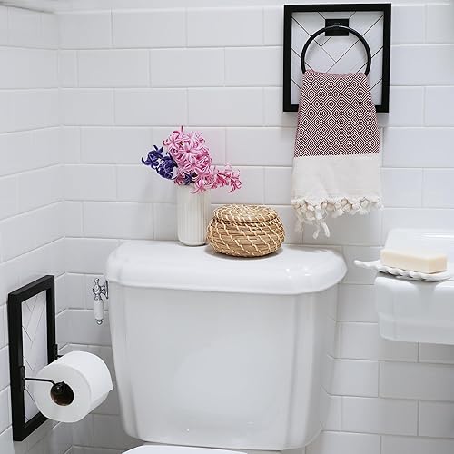 Miniatura 2 de Autumn Alley Farmhouse Decor - Anillo para toalla de mano para baño, soporte rústico para toallas de mano, soporte rústico para anillos, montado en