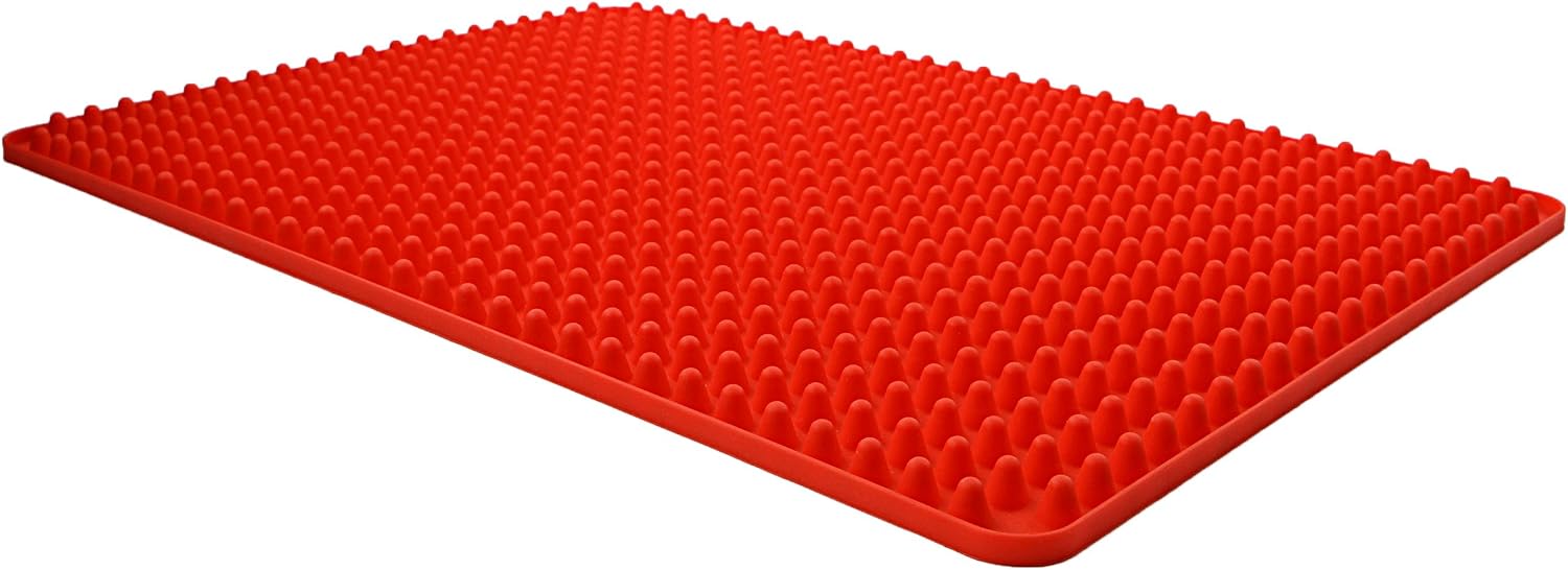 Dexas 4-in-1 Elevated Silicone Cooking Mat for Healthy Non-Stick Baking and More, 16.25 by 11.5 inches