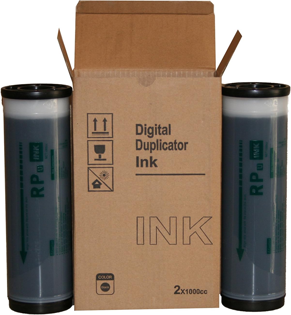 2 Wholesale Widgets Brand Compatible with Riso S-4202 Black Ink Tubes, for use with Riso FR2950, FR3910, FR3950, RP 3100, RP3105, RP3500, RP3505 Duplicators