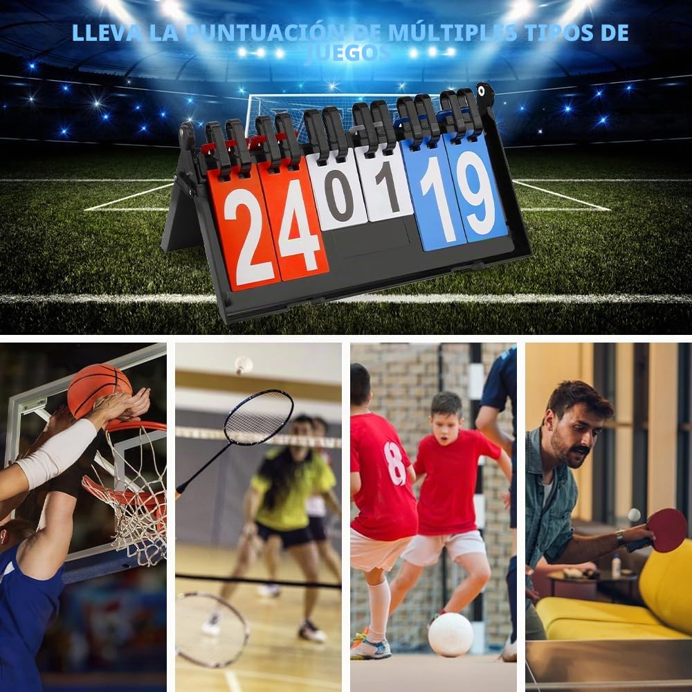 Mizikuu Marcador Deportivo 0-99 Flip Puntuación para Voleibol Baloncesto Tenis de Mesa Interior Exterior