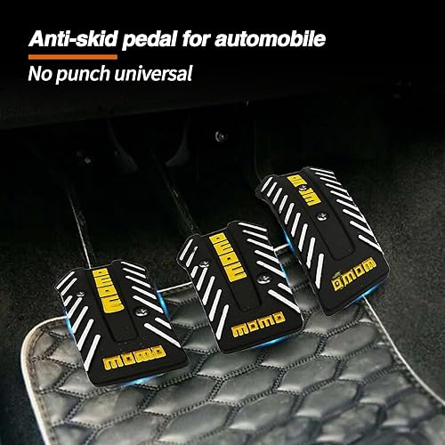 Miniatura 6 de QODOLSI Pack-3 almohadillas para pedal de automóvil, cubierta de pastillas de freno de transmisión manual automática, kit de almohadillas