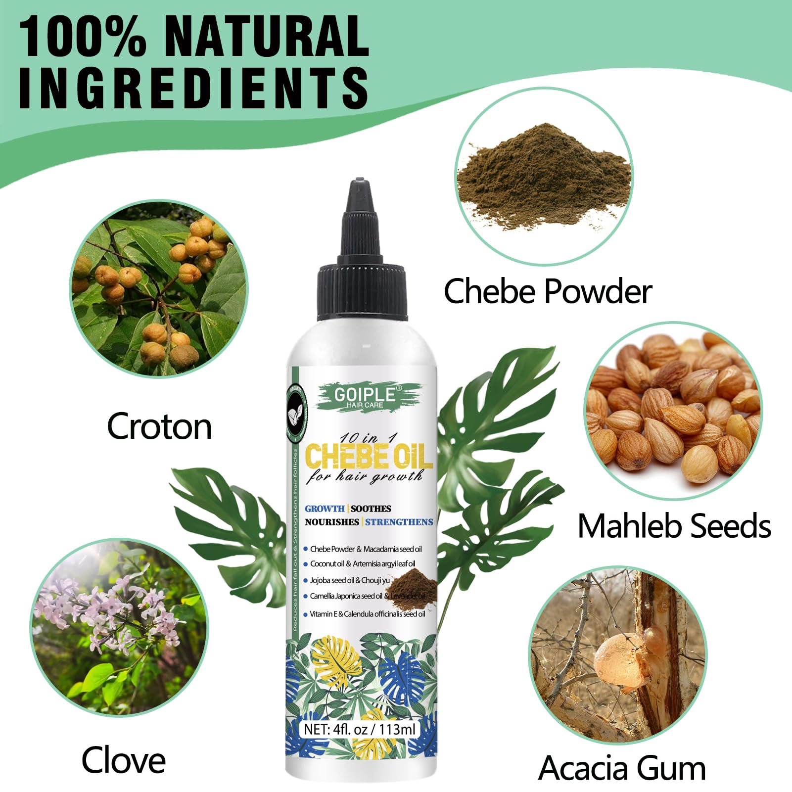 Naturals Chebe Powder - Organic African Chebe Oil Moisturizer for Scalp Enhances Hair Strength, Promotes Hair Growth - Men & Women - Image 2