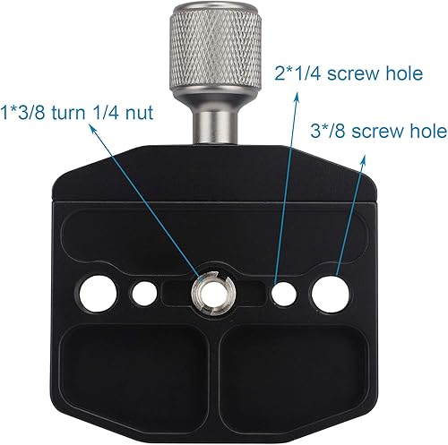 Miniatura 6 de Abrazadera de liberación rápida de 2.756 in compatible con placa de estilo Arca Swiss para trípode Ballhead asiento universal de cambio rápido,