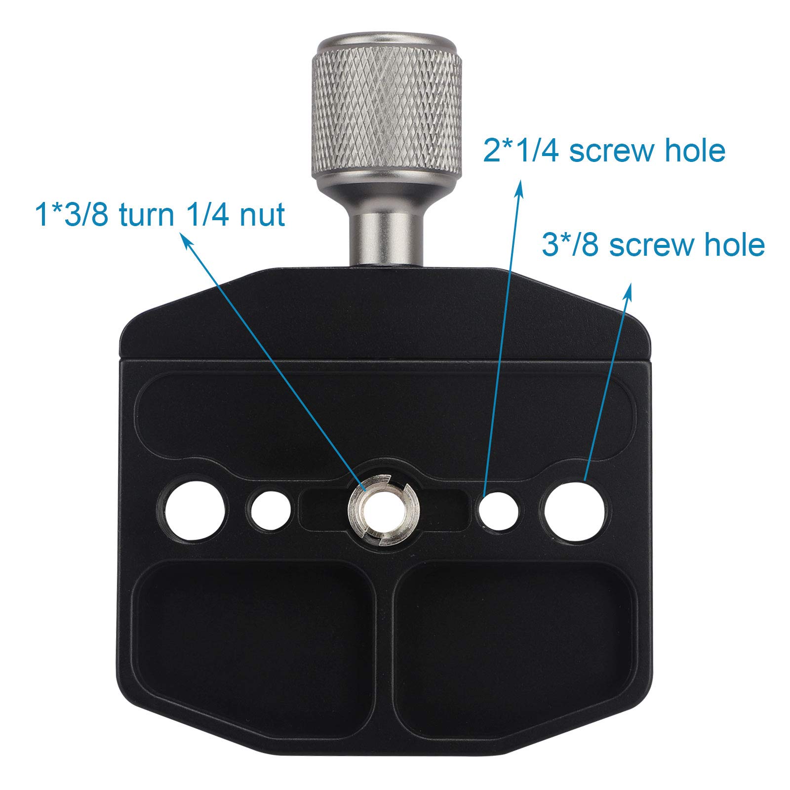 Pince Arca Swiss 70mm Avec 2 Adaptateurs 1/4" Vers 3/8" - Compatible Tête Sphérique Trépied, Monopode, Plaques Rapides