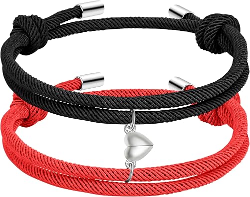 Couple Matching Bracelets for Bf And Gf, Best Friend Bracelet,Stretch Adjustable Braid Rope Bracelets Jewelry for Him and Her
