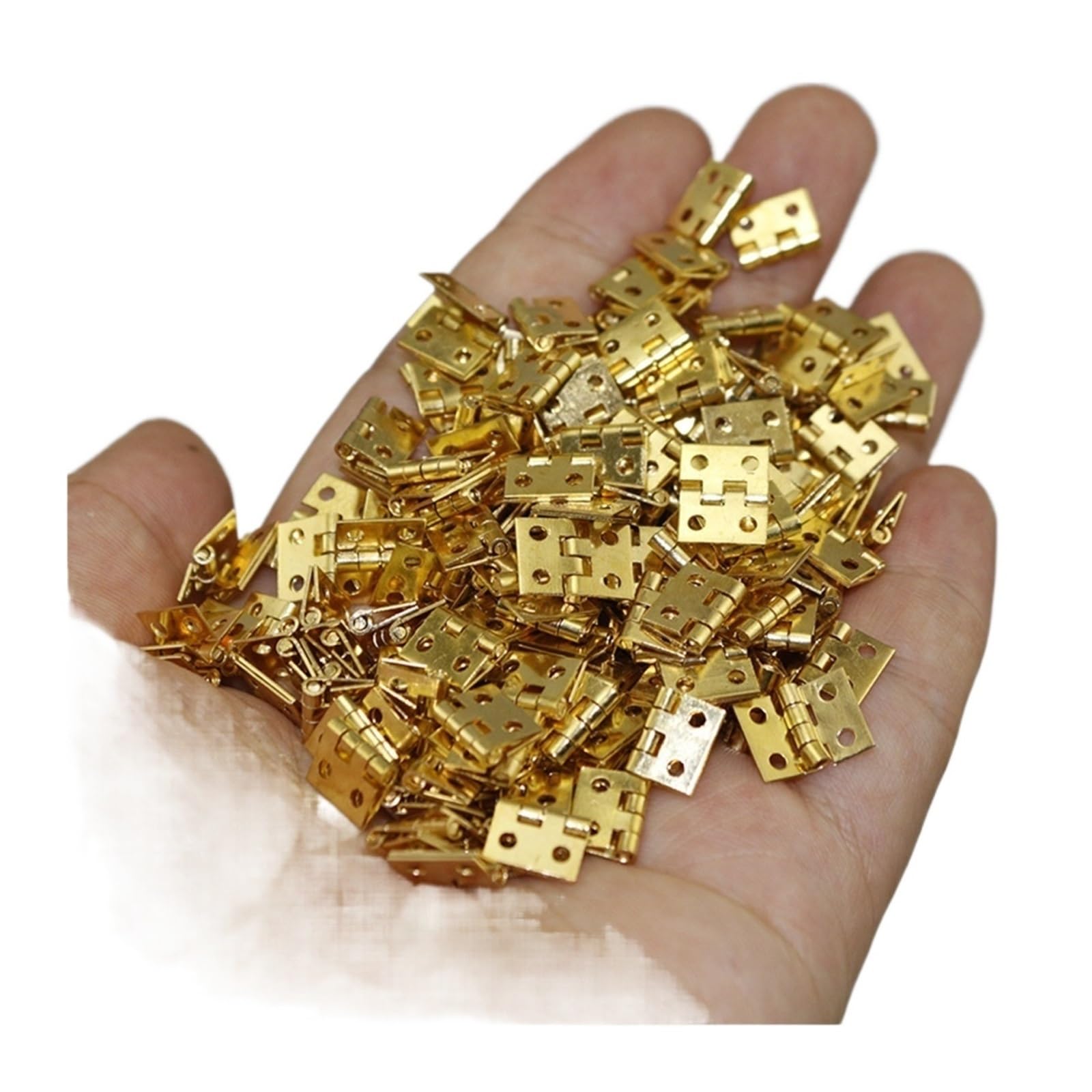Minibisagra Bisagra pequeña 50 Uds. Mini bisagra pequeña de 8x10 con bisagra de clavo, bisagras planas de cobre pequeñas de 4 orificios for modelo de madera(Silver 50pcs)