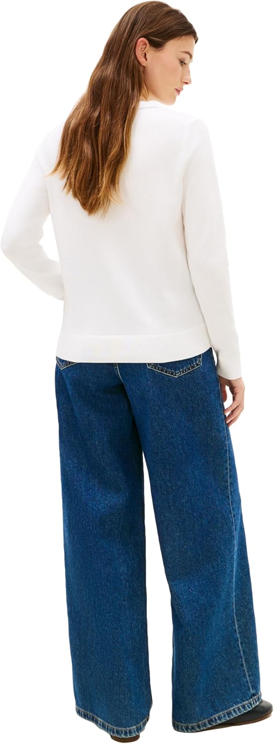 Tommy Hilfiger Women's Cotton V Neck Sweater Knit Sweater Pullover