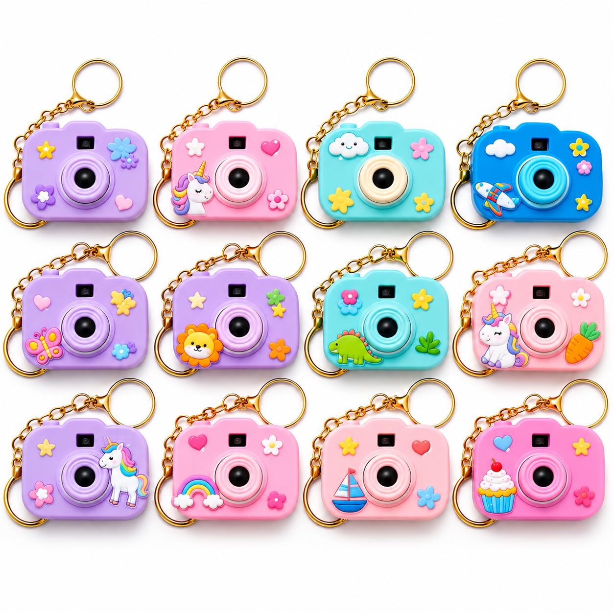 Returngifts - Pack of 12 Cute Cartoon Projection Camera Keychain. Birthday Return Gifts for boys and girls age 3,4,5,6,7,8 years. Return gifts ideas for kids party in bulk. (Pack of 12)-image-19