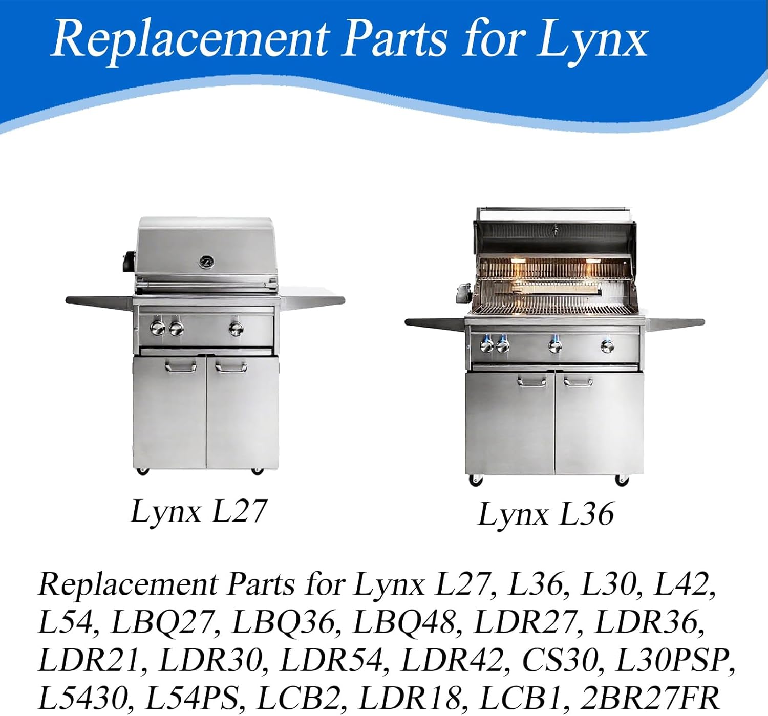 S9B571 (3-Pack) 16 7/8" Stainless Steel Heat Plate Replacement for Lynx LPSGEKIT, LSB1, LSB2, LSB2PC, LSPGE, LIJ27, LIJ30, LIJ36, LIJ42 Lynx CS30, L27, L30, L30PSP, L36, L42, L54