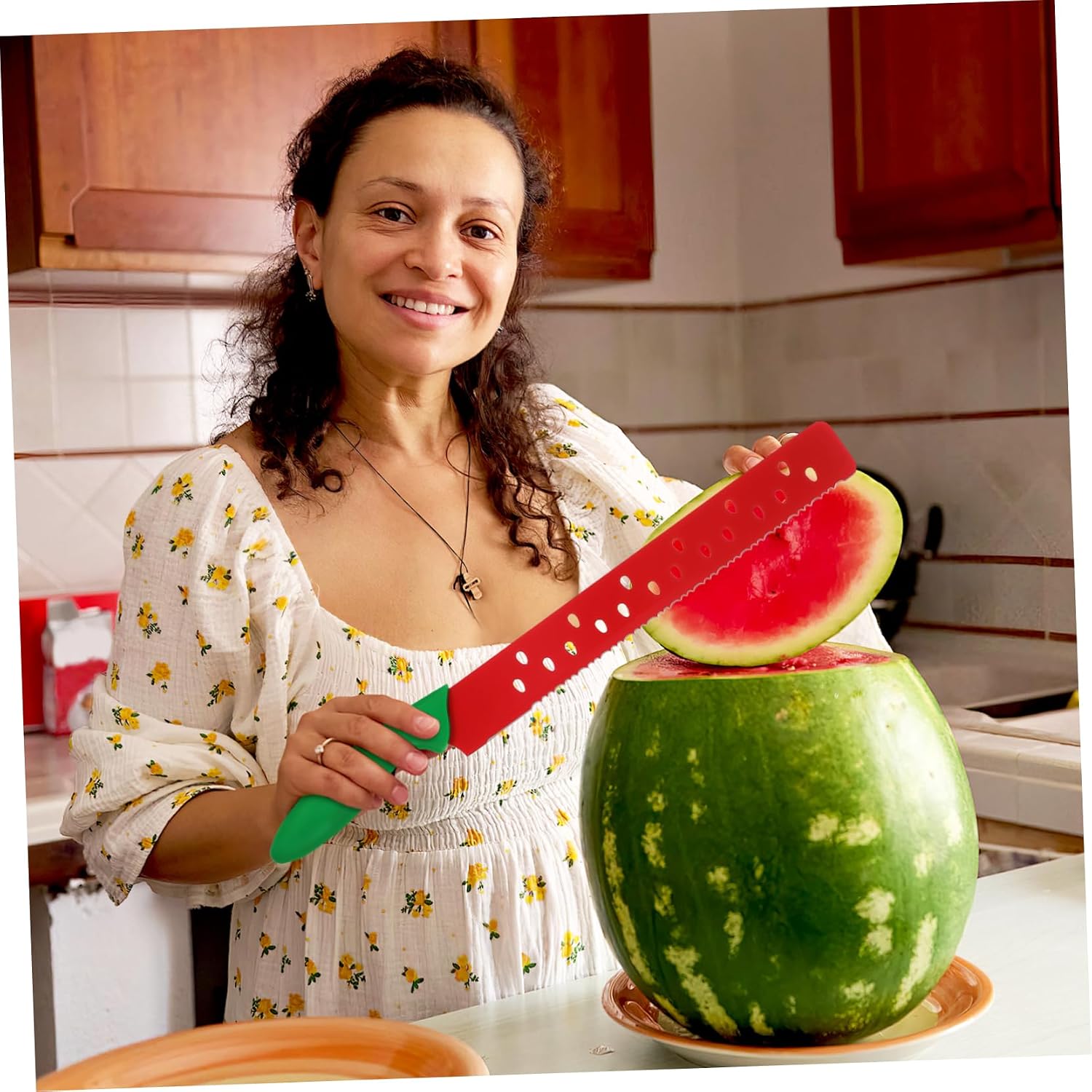 Multifunctional Watermelon Knife Serrated Baking Cutter Kitchen Tool Cheese Butter Slicer Party Gadget