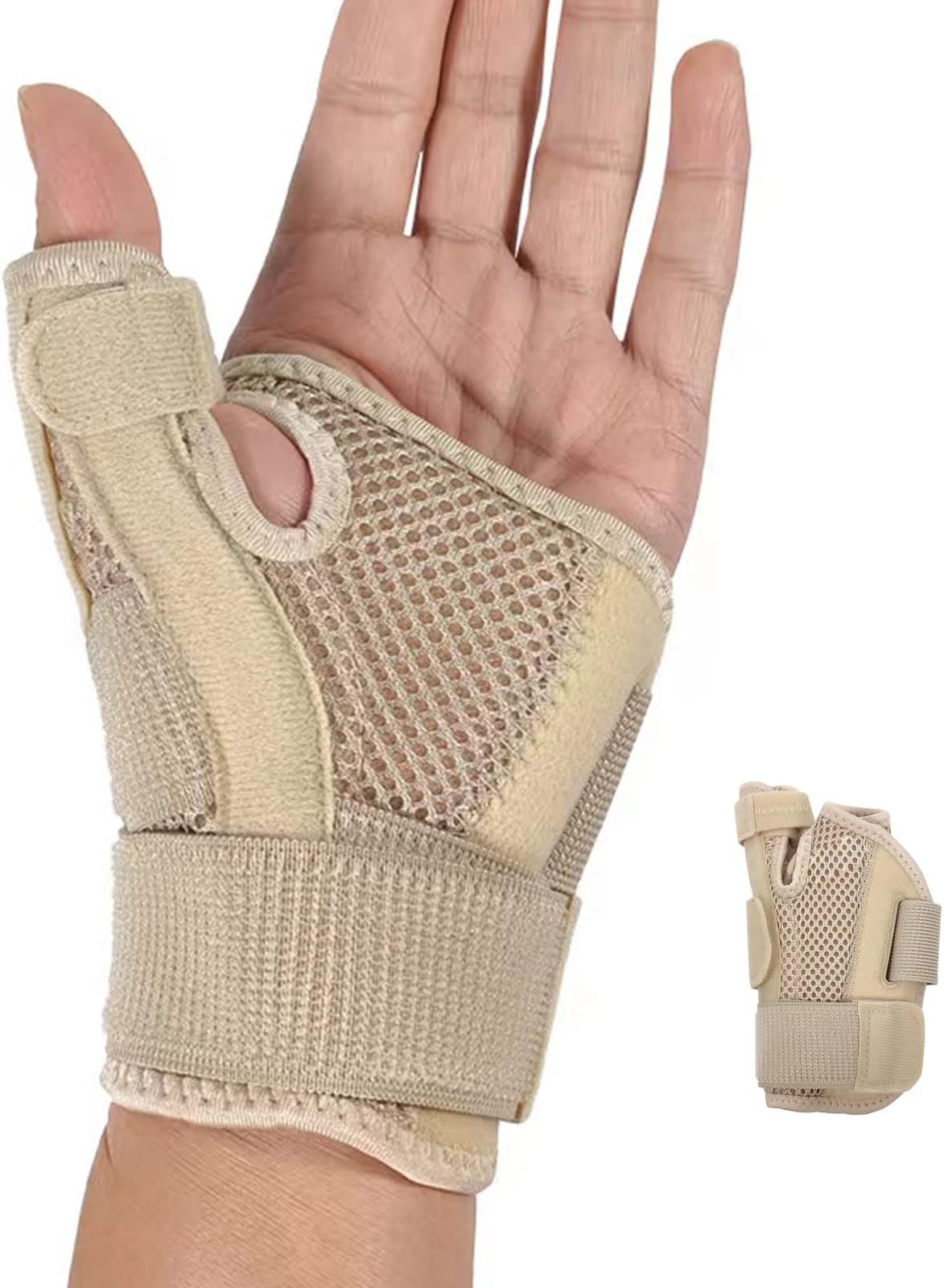 SONGQEE Wrist Thumb Supports Splint Brace Hand Straps, Adjustable Sports Finger Guard for Carpal Tunnel Syndrome, Arthritis, Tendonitis, Hand Sprains, Thumb Immobilizer 1 size fit Left/Right Hand