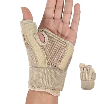 SONGQEE Wrist Thumb Supports Splint Brace Hand Straps, Adjustable Sports Finger Guard for Carpal Tunnel Syndrome, Arthritis, Tendonitis, Hand Sprains, Thumb Immobilizer 1 size fit Left/Right Hand