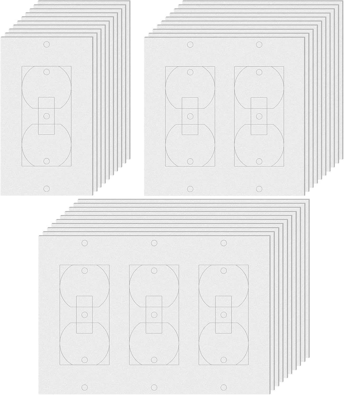Tondiamo 20 Pcs White Wall Insulation Gasket Rectangle Wall Plate Outlet Sealers Foam Replacement Weatherproof Gasket Sealer Energy Saving for Electrical Outlet Plates Switch Covers