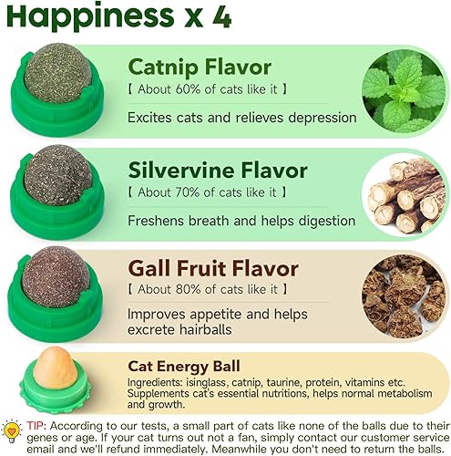 Miniatura 9 de Potaroma - Bolas de hierba gatera y vid plateada juguetes comestibles para gatos golosinas para masticar, lamer y limpiar los dientes seguras e
