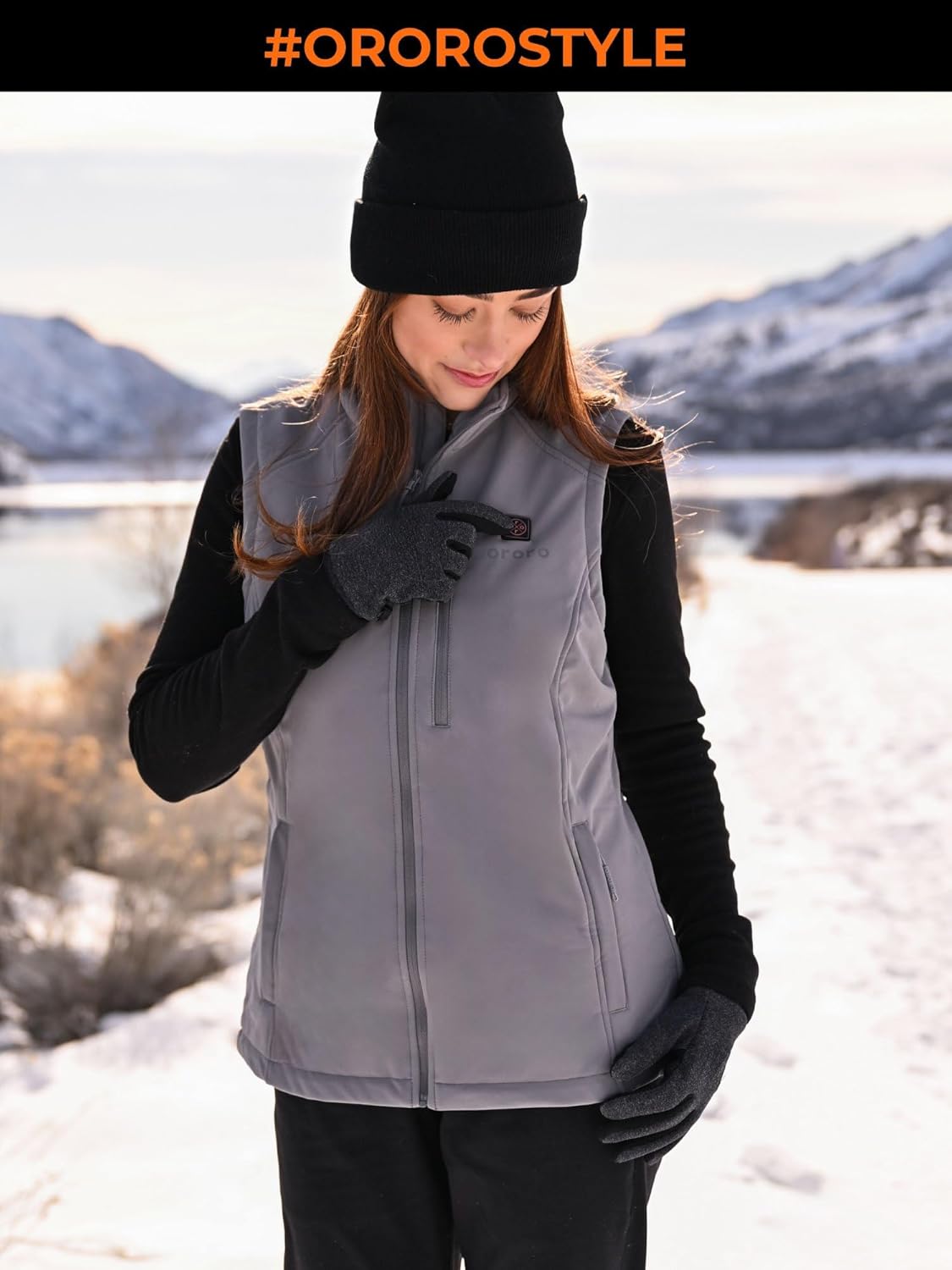 ORORO Women's Heated Softshell Vest with with USB-C Rechargeable Battery, Soft Shell Heated Golf Vest for Women - Image 2