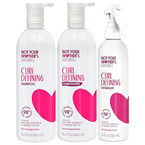 Not Your Mother's Naturals Moisturize & Enhance Curl Definition Shampoo, Conditioner, & Detangler (3-Pack) - Tahitian Gardenia Flower & Mango Butter