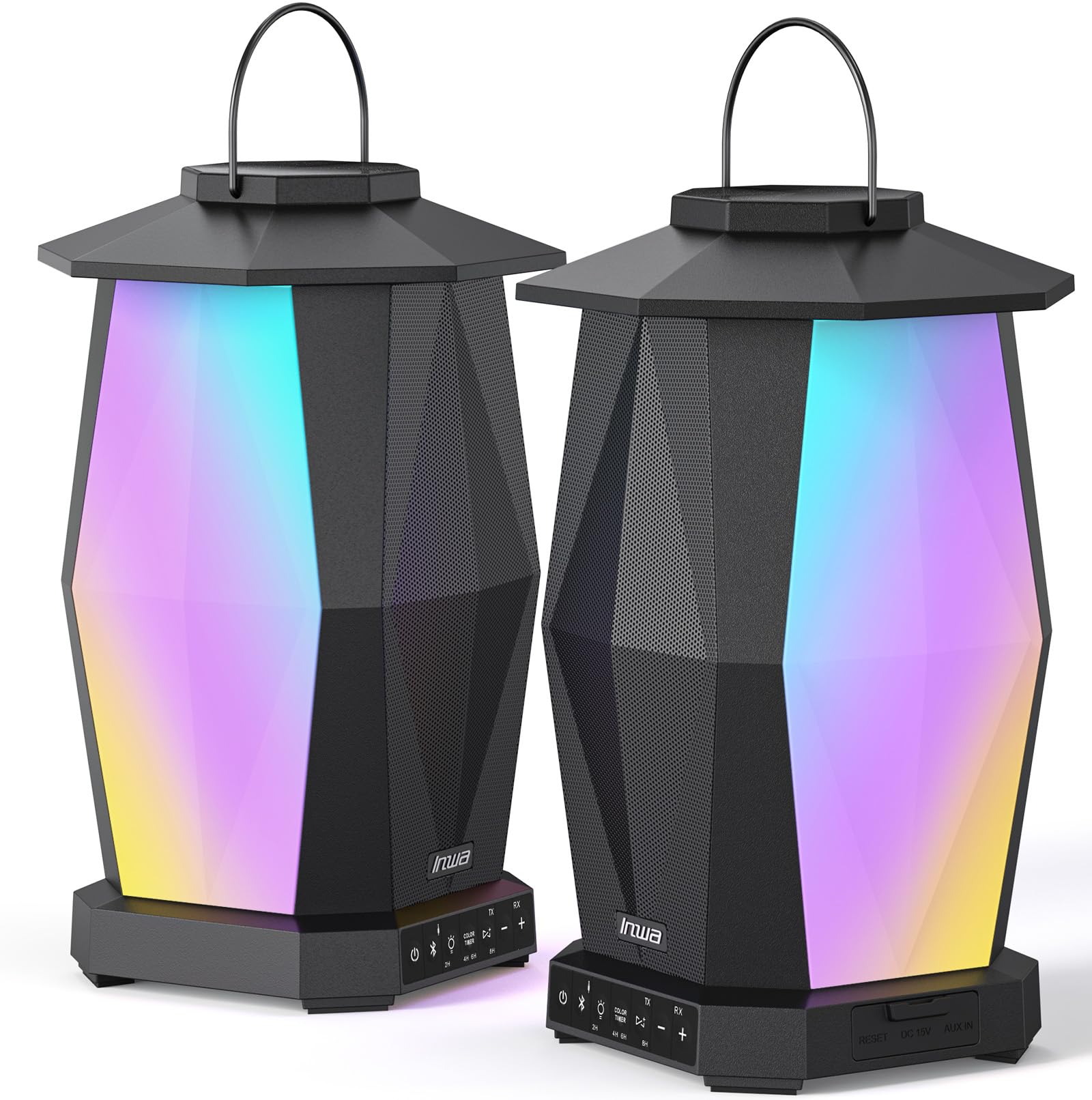 Inwa Outdoor Bluetooth Speakers, Linkable Wireless Speaker Up to 100 Speakers, IPX5 Waterproof, Beat-Driven Light Show, Seamlessly to Phone, TV Box,