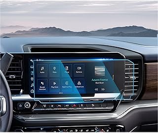 CDEFG for 2022 2023 2024 Chevrolet Silverado 1500 & GMC Sierra 1500 Accessories Screen Protector, Silverado / Sierra Navigation Radio Infotainment Display Touch Screen Cover Tempered Glass (13.4 Inch No Button Hole)