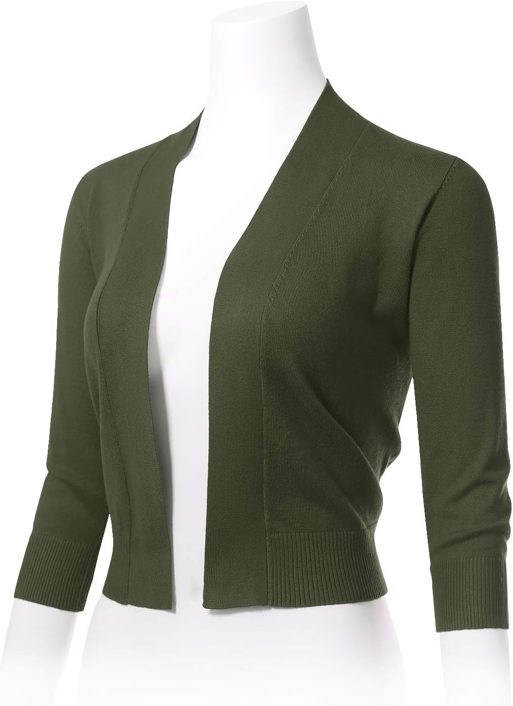 Allsense Women's 3/4 Sleeve Cropped Bolero Shrug Cardigan - Image 3