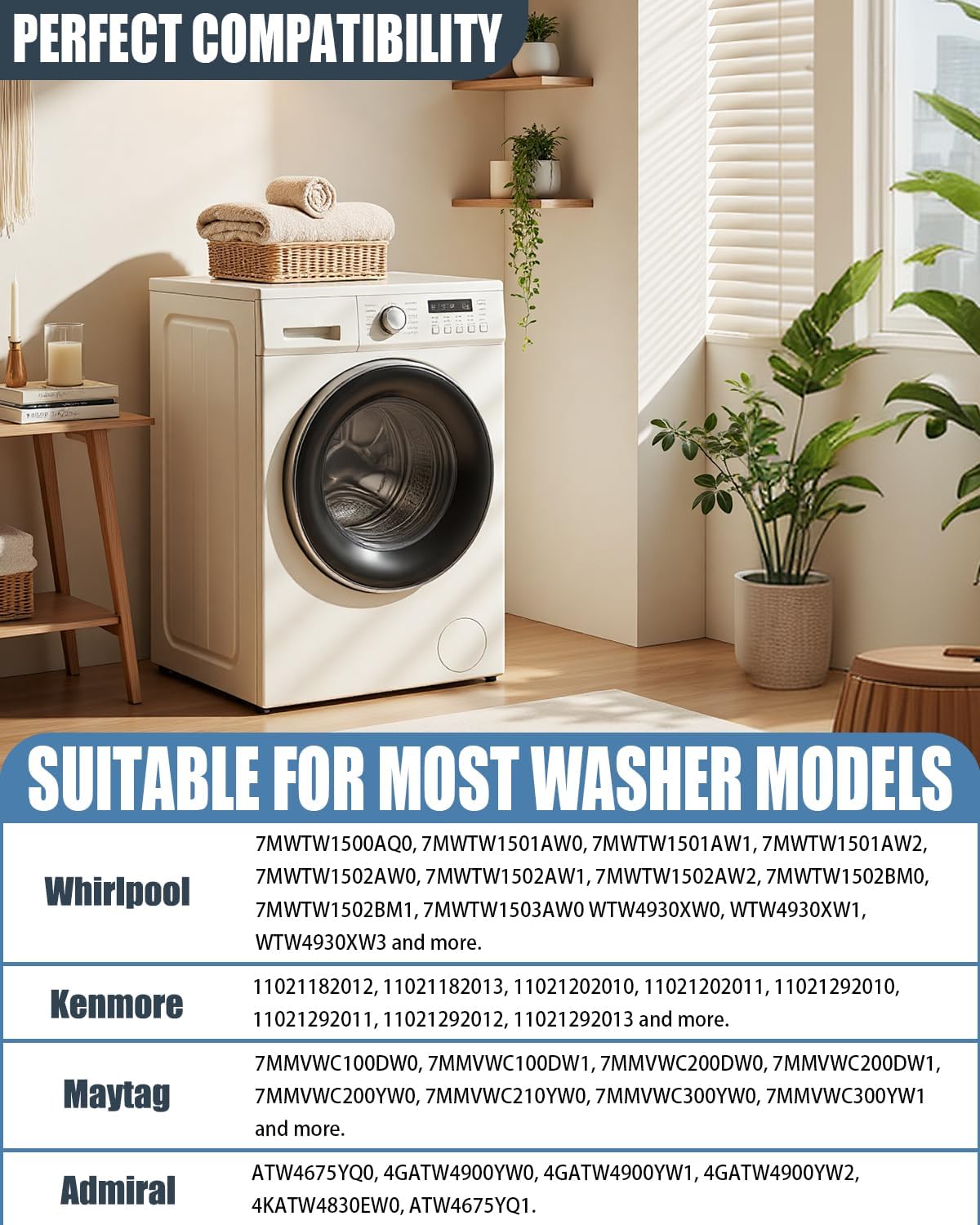 Upgraded W10780048 Washer Suspension Rods Kit for Whirlpool Kenmore Admiral Maytag Amana Washing Replaces WTW4800XQ4 WTW4800XQ1 RTW4640YQ1 ATW4675YQ1