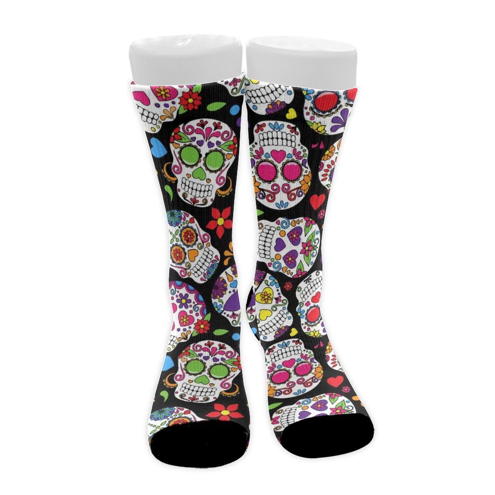 MZERSE Women's Funny Calf Socks, Winter Warm High Ankle Socks Compatible with Day Of The Dead Sugar Skulls, Soft and Elastic Summer Crew Socks for Indoor Walking Sleeping