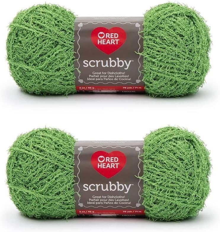 Red Heart Scrubby Yarn, 2 Pack, Lime 2 Count