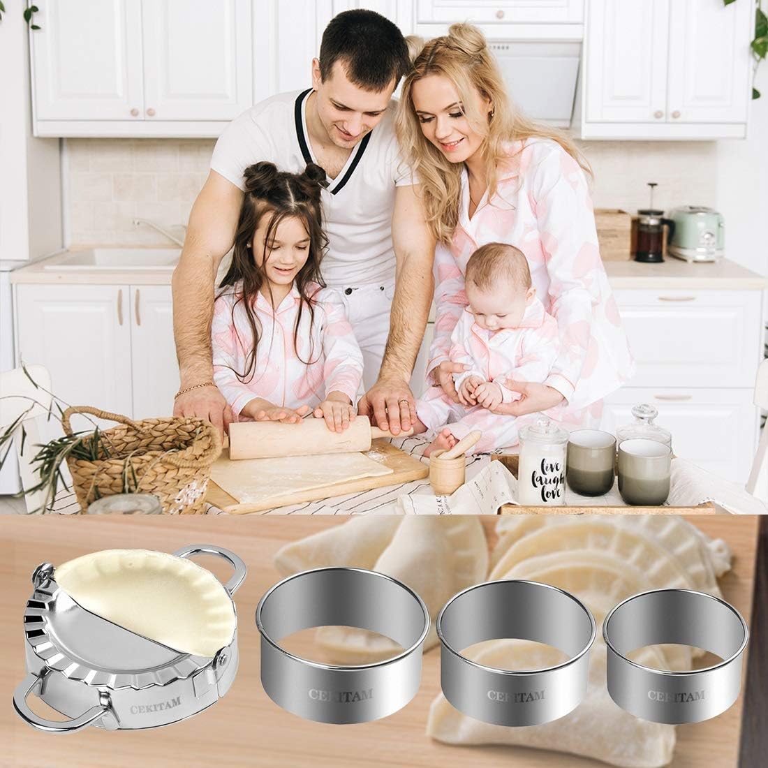 8 Pcs Dumpling Maker,Stainless Steel Ravioli Mould Mold Press Set Kitchen Accessories