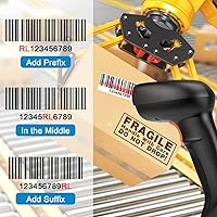 Vista 2 de Symcode Escáner de código de barras USB 1D con soporte Lector de código de barras láser con cable de mano con soporte de cuello de cisne y cable