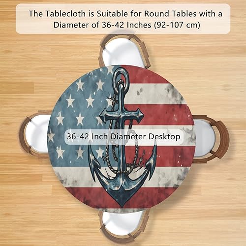 Vista 9 de Pardick Mantel redondo ajustable con diseño de flores de arte en acuarela con mantel elástico, mantel elástico redondo, impermeable, lavable, se