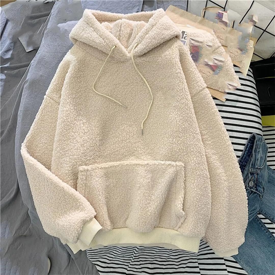 Fnfmrfmr Damskie solidne bluzy oversize bluzy polarowe z długim rękawem jesień zima sweter z kieszenią