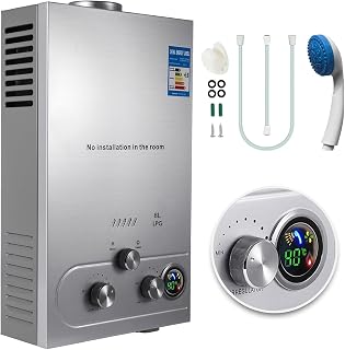 18L Propane Water Heater Tankless, 36kw Instant Shower Water Heater, Digital Temperature Display & Easy Installation, For Kitchen Bathroom Shower Mall Salon (18L)