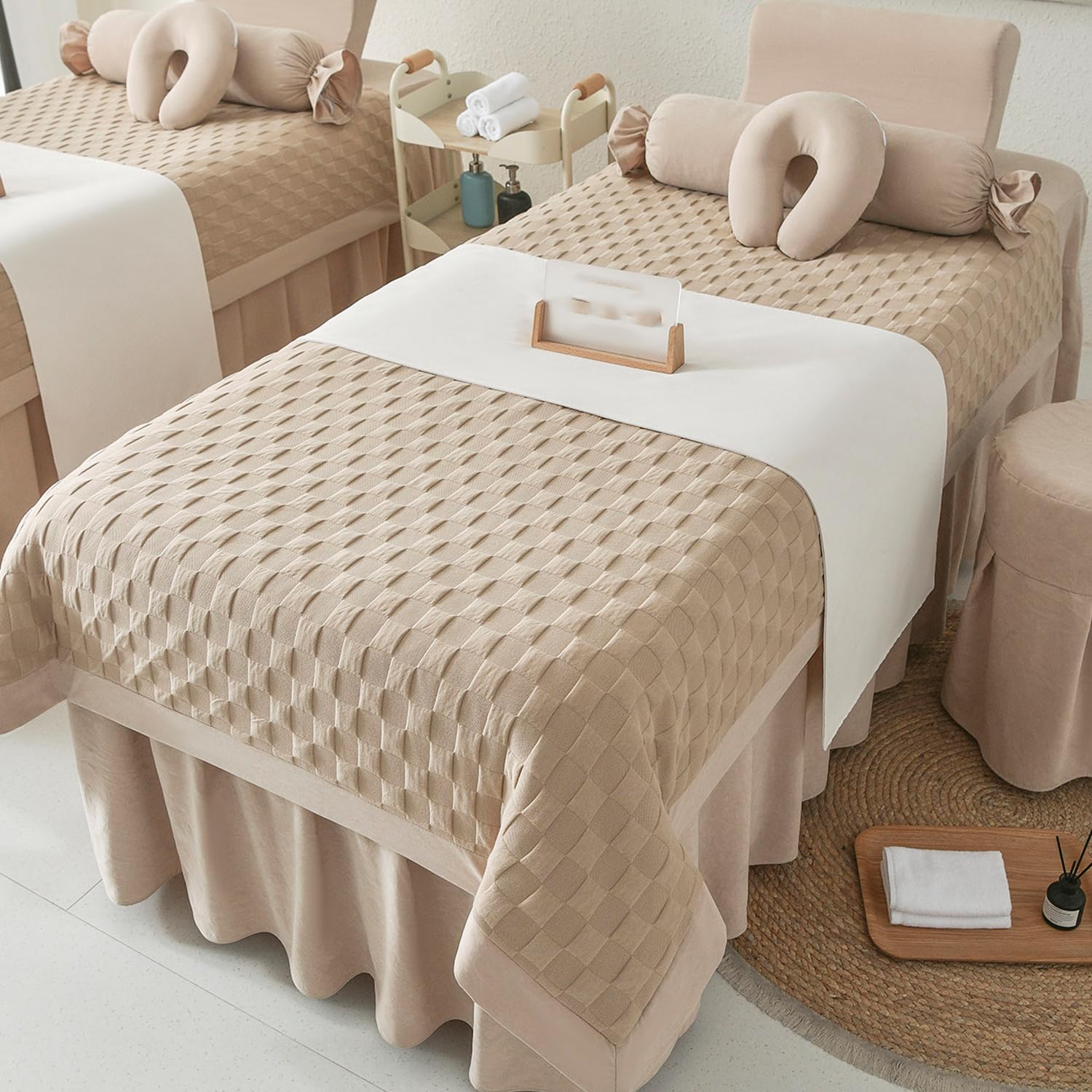 4 Pcs Couverture De Table De Massage Spa Couverture De Lit Salon De Beauté