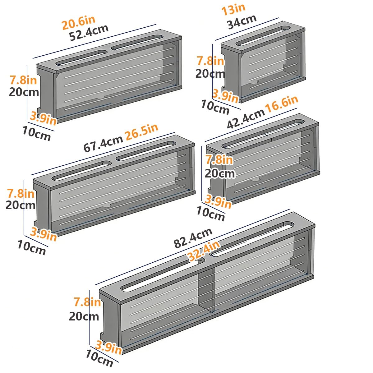 WLAN Router Box Wandmontage, Holz Router Ablage ohne Bohren, Rou TER Aufbewahrungsbox Schrank, WLAN Ro uter Verstecken Home Deko für Büro und Zuhause(Grey/White,82.4cm/32.4in)