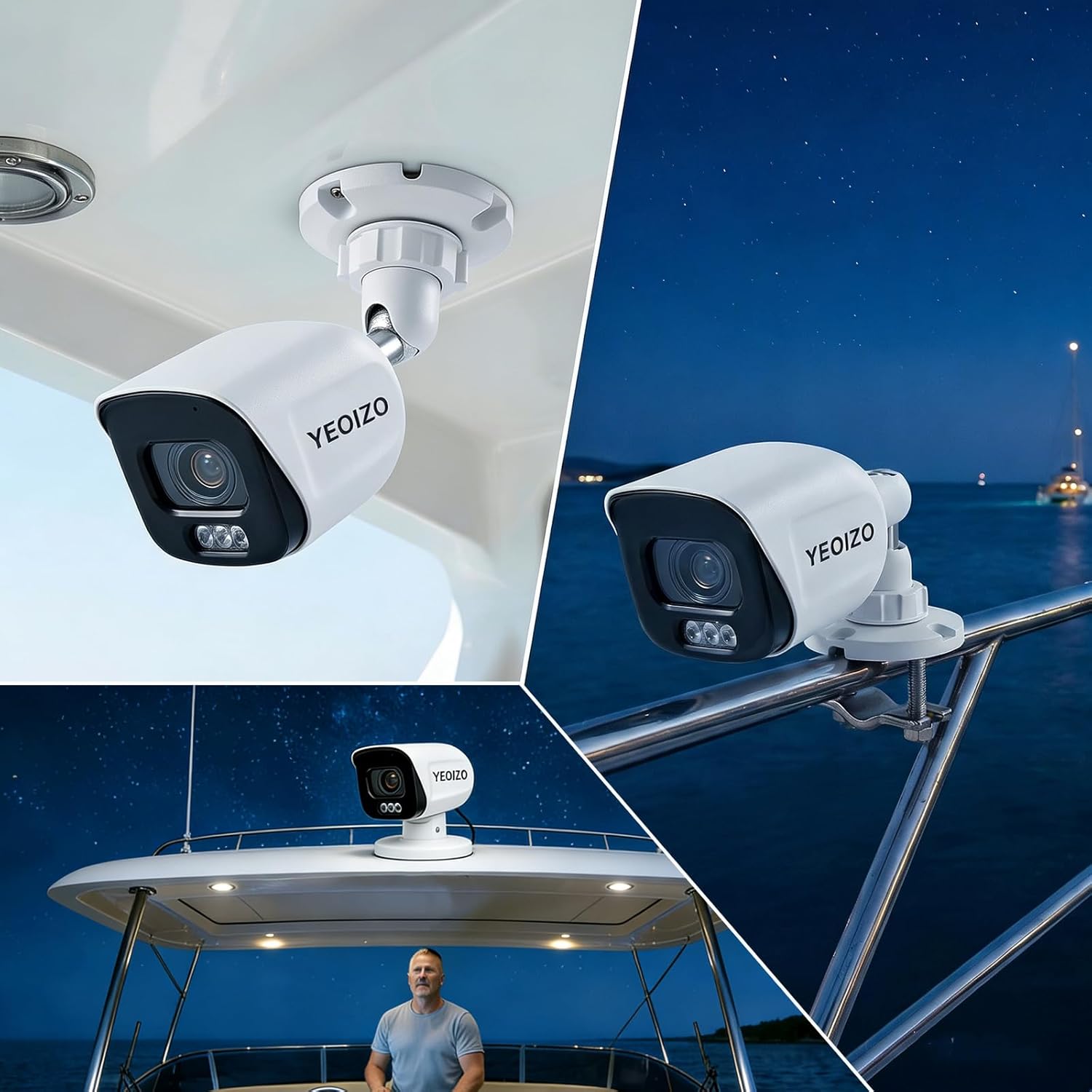 YEOIZO Marine Analog Camera, Night Vision Security Camera for Yacht, Ultra-Low Light Night Sailing Camera for Boat