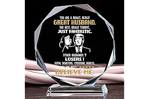 Husband Appreciation Prestige Gift | Octagonal Recognition Plaque Trophy