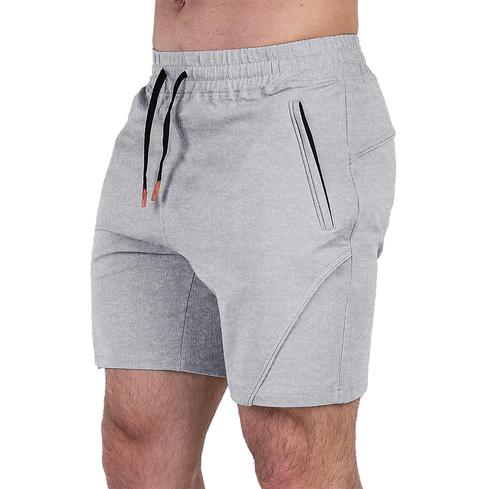 FIRSTGYM Mens Athletic Shorts 7 inch for Casual Running Sports Gym with Zipper Pockets