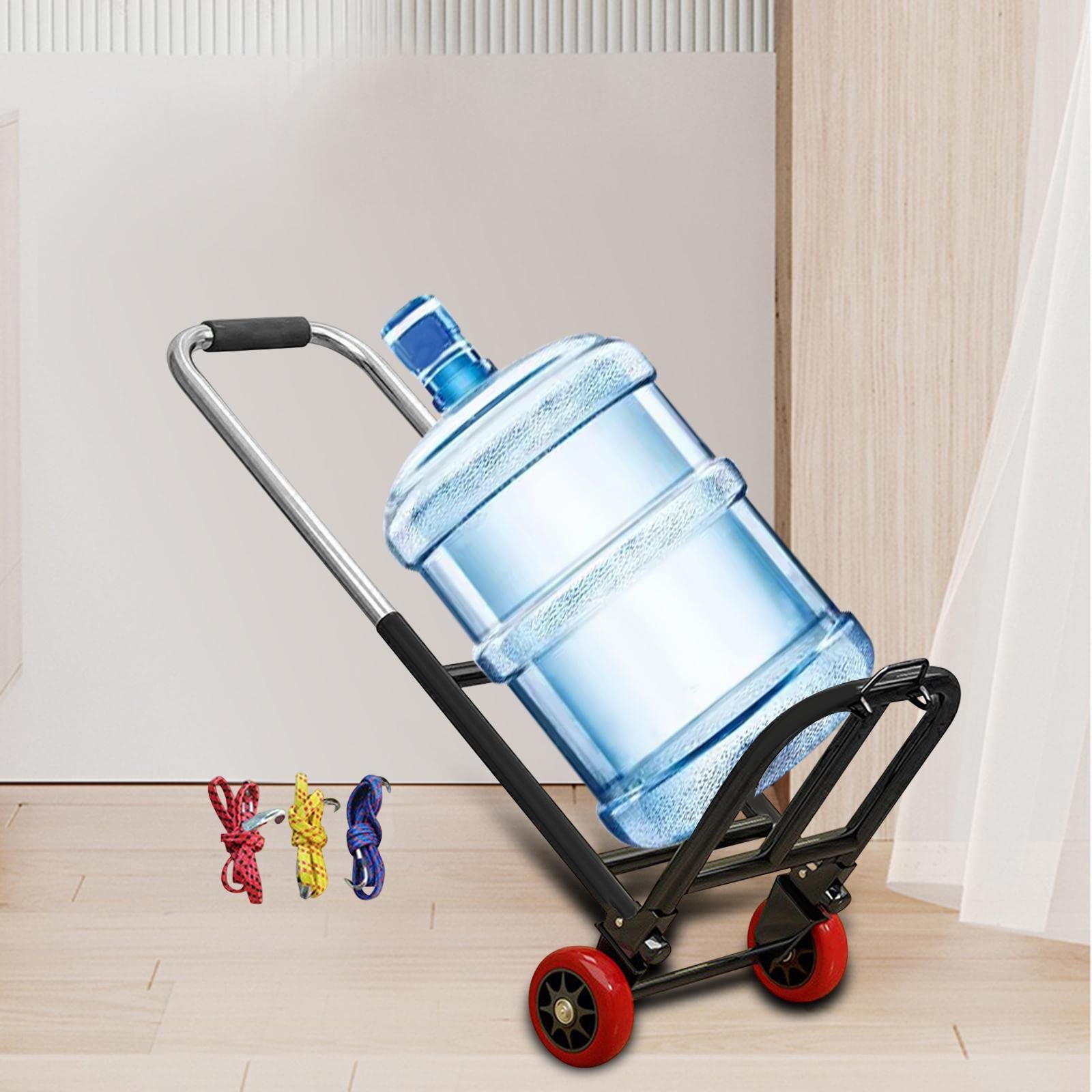 Amagogo Klappbare Sackkarre, Einkaufswagen, mit Teleskopgriff, Gepäckwagen, Allzweck-Gepäckwagen, für Umzug, Transport, Büro, Reisen