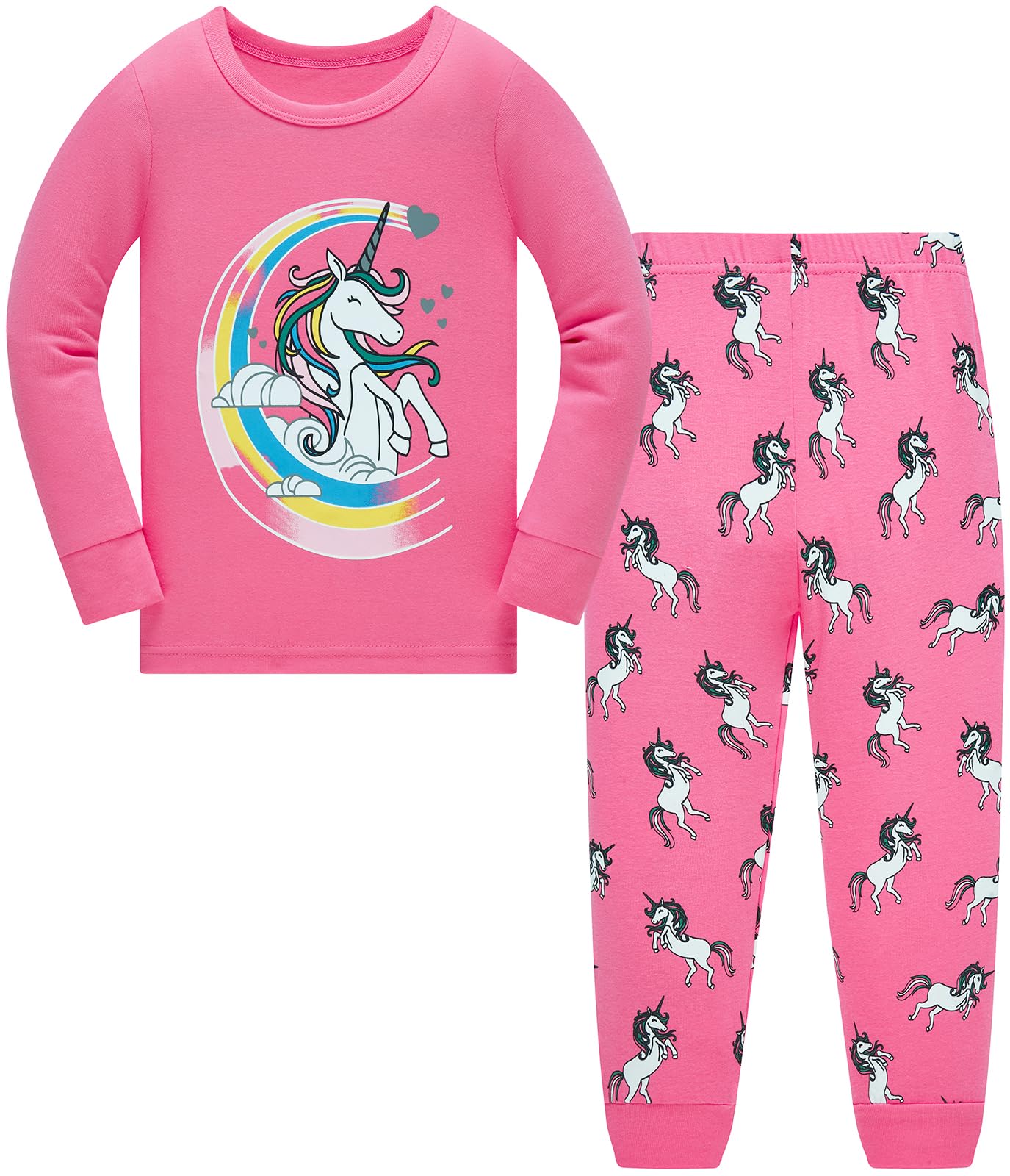 TEDD Girls Christmas Pyjamas Set Toddler Clothes Sleepwear Animal Printed Nightwear Winter Long Sleeve Pjs 2 Piece Outfit Xmas Gift for Kids
