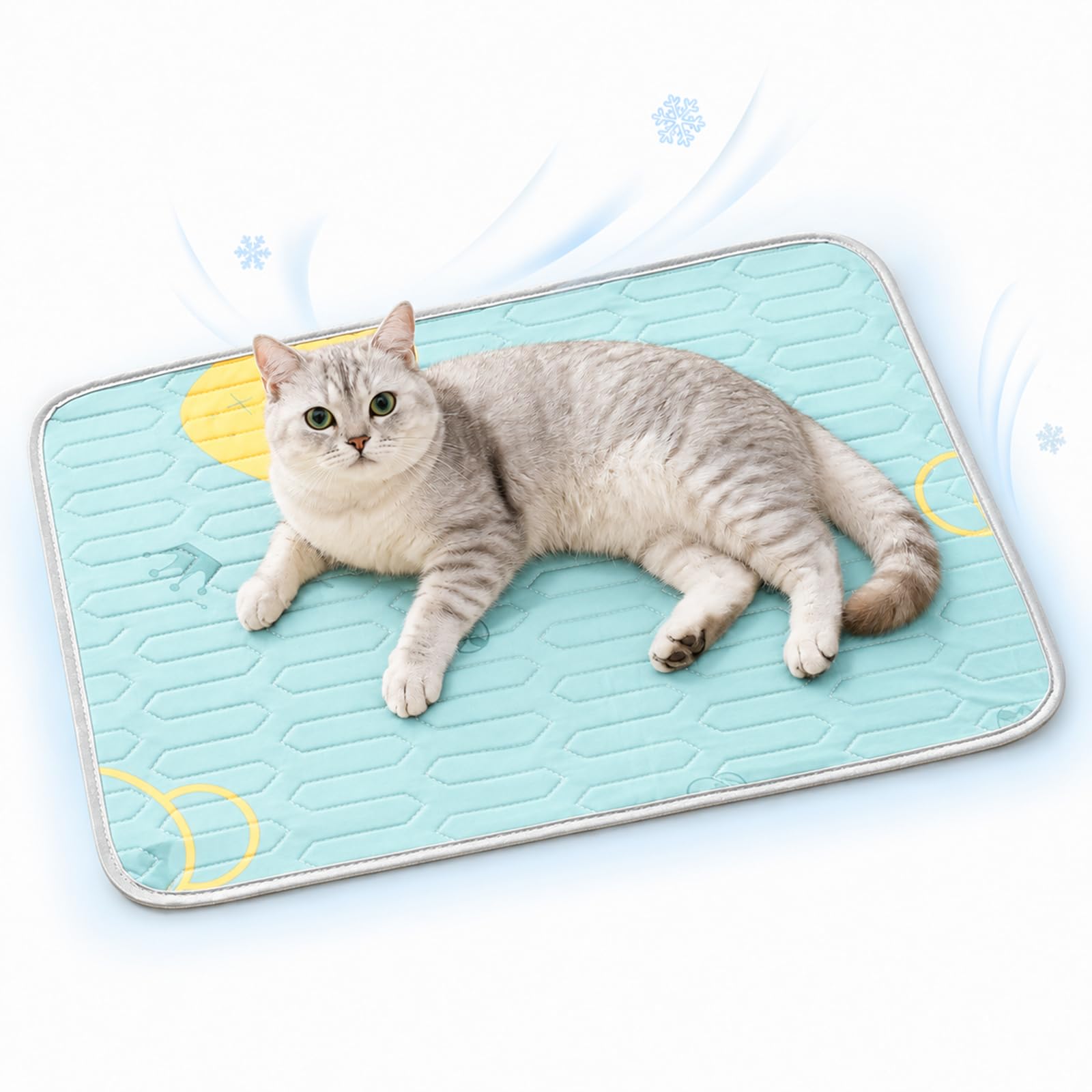 JILLICK Dog Cooling Mat & Cat Cooling Mat, Ice Silk Latex Pad, 50 x 40 cm