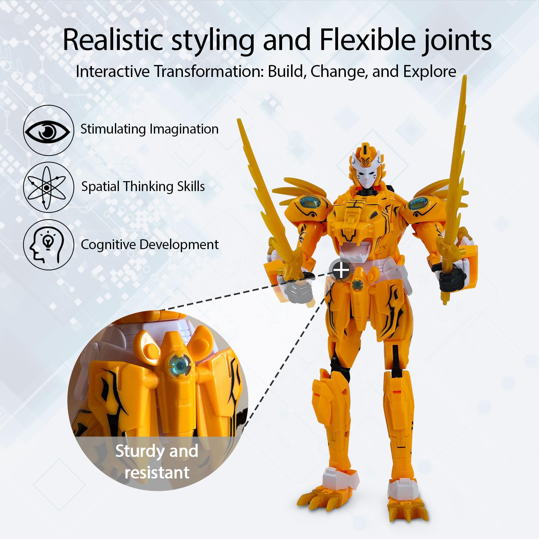 Buy GAGINAN Manchurian Tiger Warrior Turns Into Robot Toy, 23 cm
