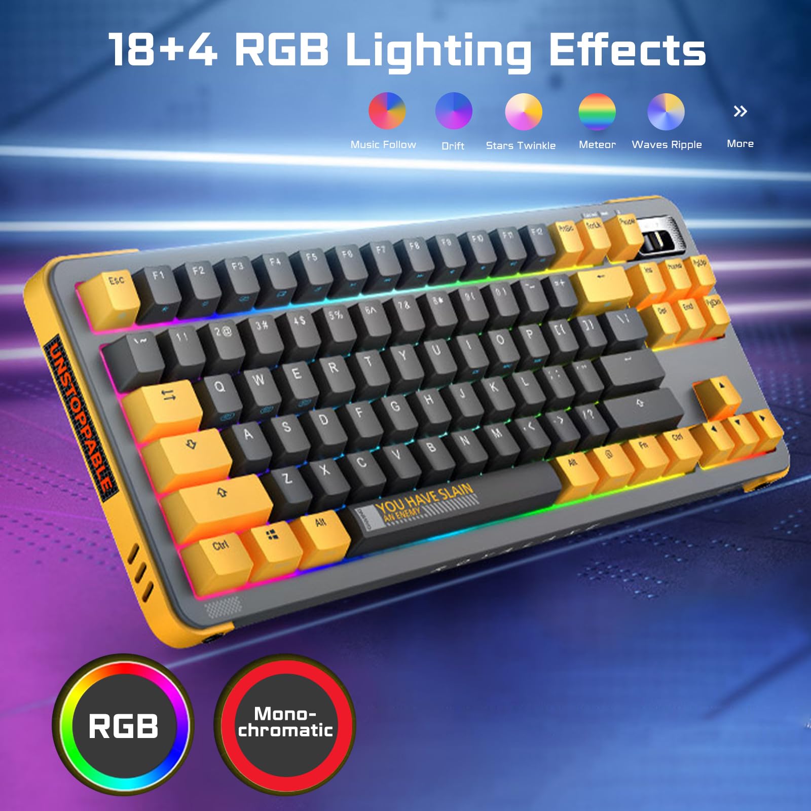Royalaxe R87 Keyboard Snapklik.com : ROYALAXE Y87 TKL Wireless Mechanical Keyboard, Hot ...