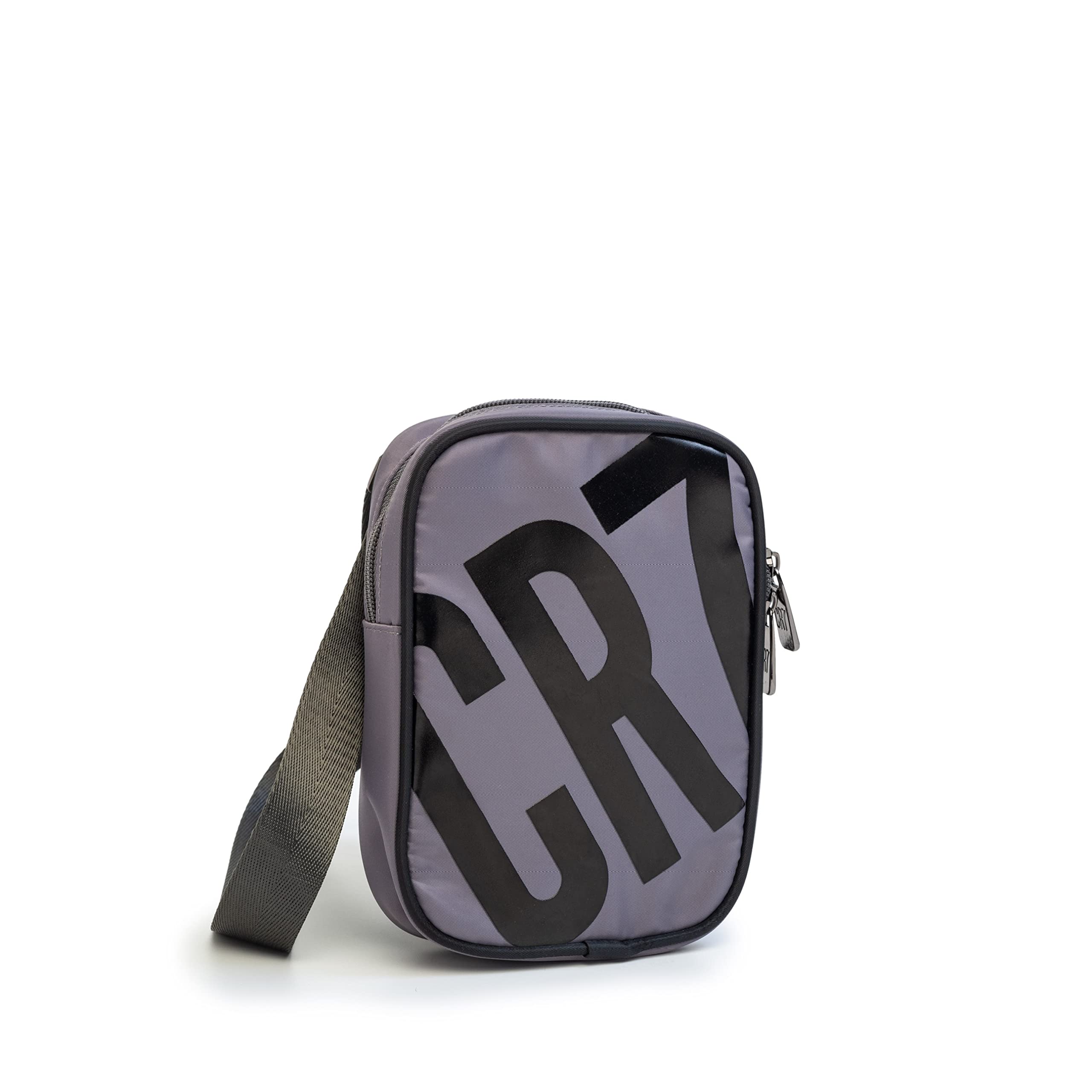 CR7 - Camberra - Herren Bag Typ Bandolera - Casual Style - Graue Farbe - hergestellt in Polipiel - Große und geräumige Innentasche - CR7-Logoprägung