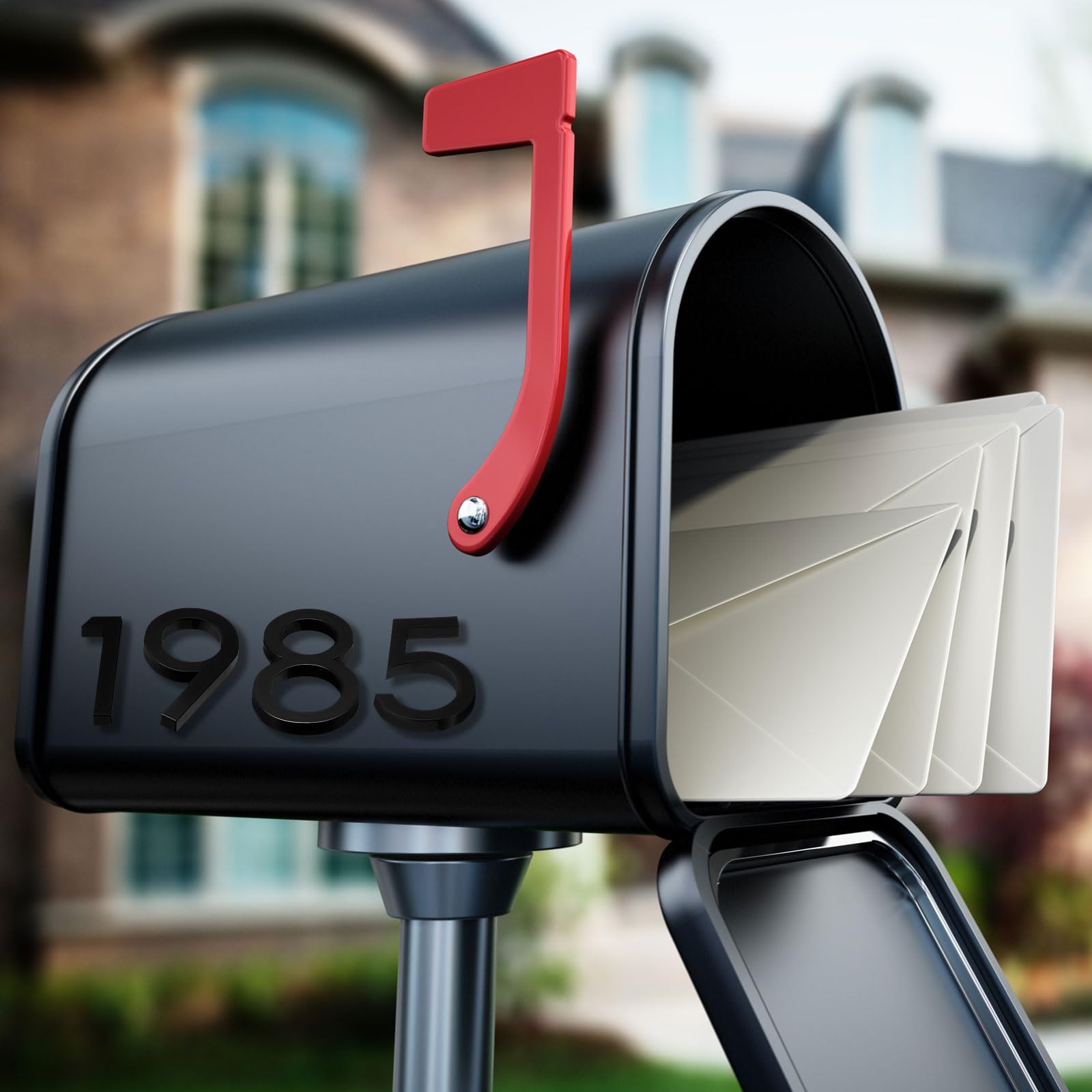 PATIKIL Numéros De Maison Boîte Aux Lettres 3D Lettre A-F Pour L'Extérieur, 6Pcs Numéros D'Adresse De Porte Lettre Auto-Adhésive Pour Maison, Bureau D' Appartement, Noir