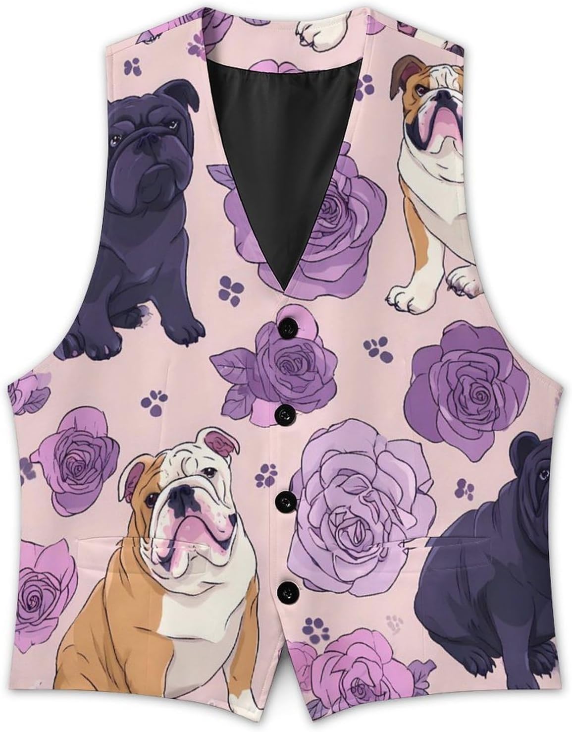 Bulldog Mens Suit Vest Casual Slim Fit Waistcoat for Business Wedding