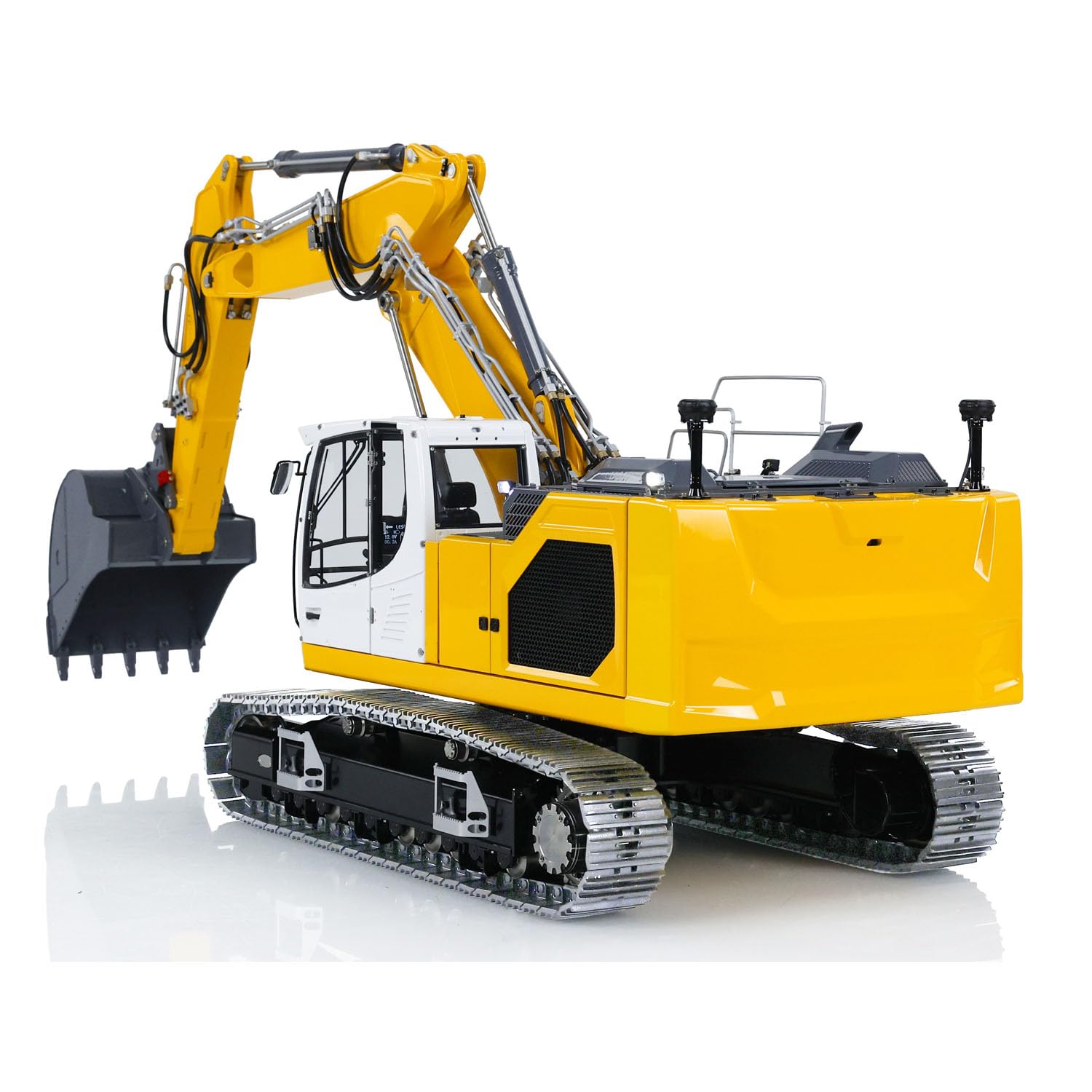 Escavatore idraulico RC, scala 1:14, a 3 bracci, Aoue-LR945, in metallo laccato, assemblato