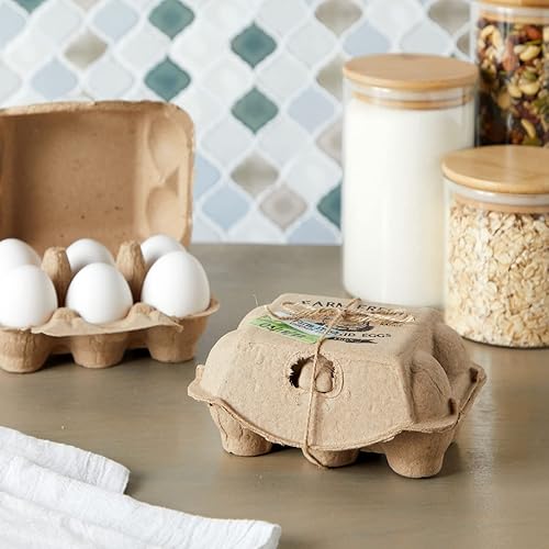 Miniatura 2 de Paquete de 20 cajas de huevos de papel reutilizables para 6 huevos de gallina con 50 etiquetas autoadhesivas y cuerda de yute de 49 pies, cartones