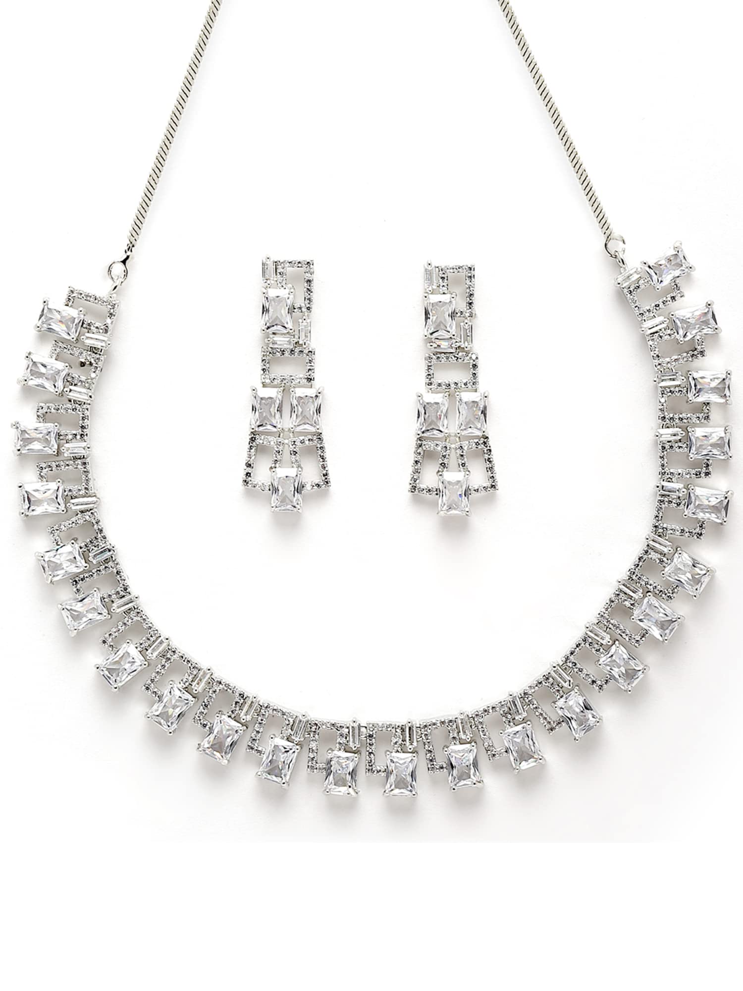 See full amazon price history chart for Karatcart Silver Tone American Diamond Studded Necklace Set For Women Karatcart Silver Tone American Diamond Studded Necklace Set For Women (B0B3S7KHC3) Amazon Price History, Amazon Price Tracker
