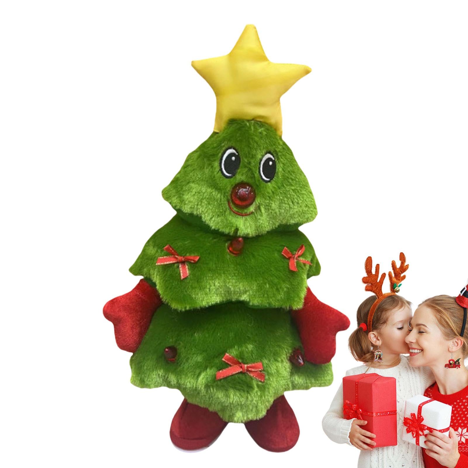 Yabauuop Singing Dancing Tree 14.96'' Christmas Plush Toy With Music And Lights Electric Christmas Ornaments Stuffed Toy Wiggle Singing Xm-as Musical Doll For Kids Home Xm-as Decor