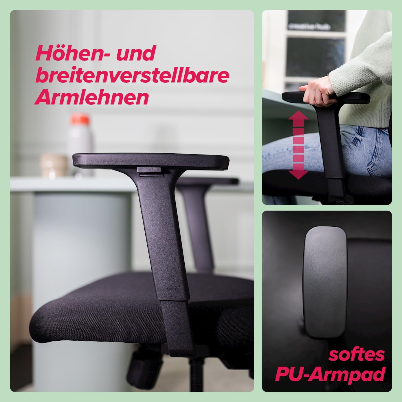 Dauphin Bürostuhl Indeed mesh Stoff blau, Gestell schwarz >> büroshop24 Dauphin Bürostuhl Indeed mesh Stoff blau, Gestell schwarz >> büroshop24